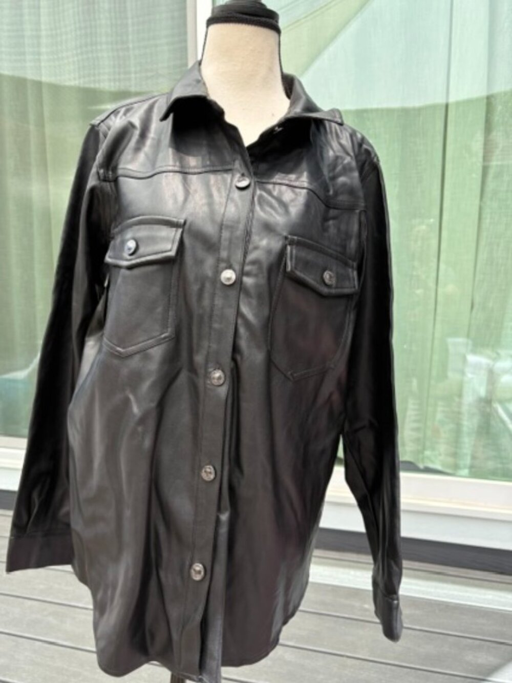 Zara Faux Leather Shirt jacket